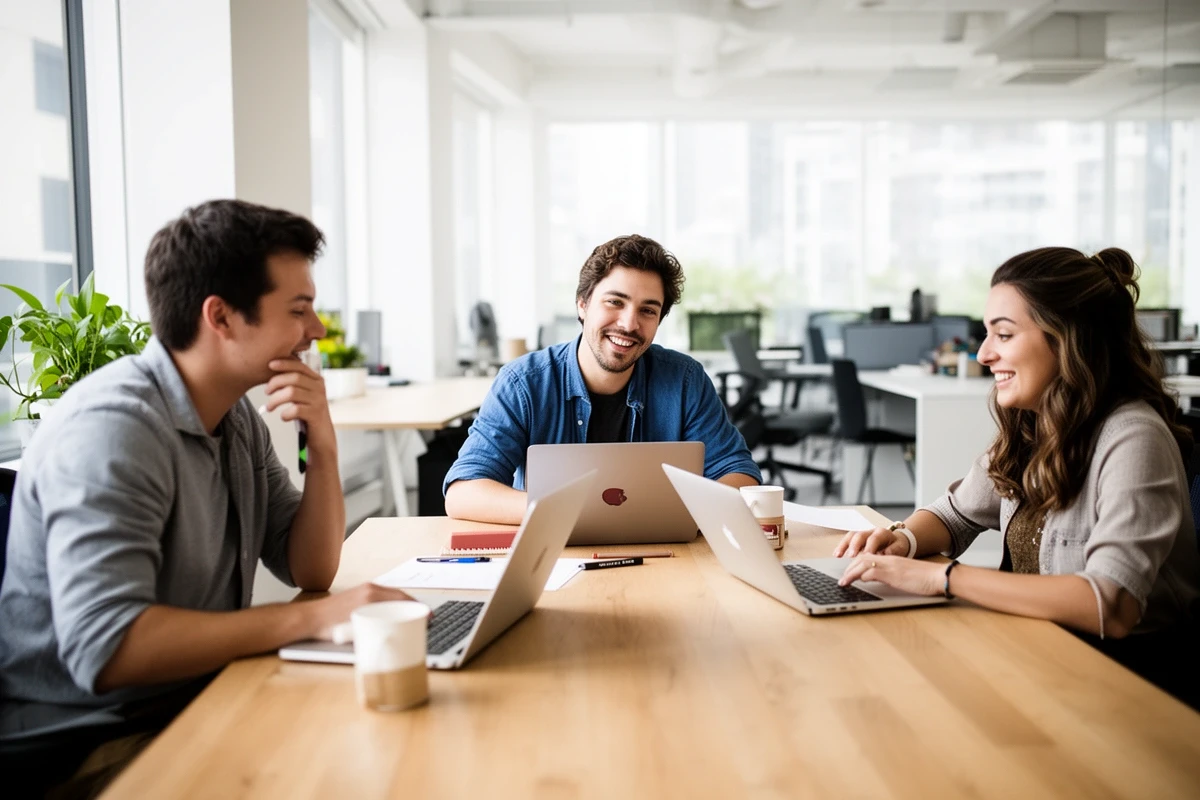 ブログ道場の講師チーム、オフィスでのミーティング